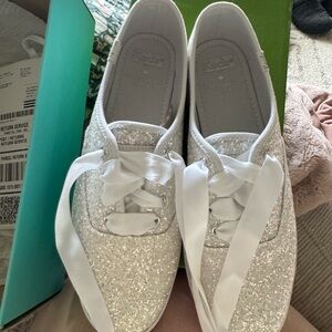 Kate Spade Glitter Sneakers - White